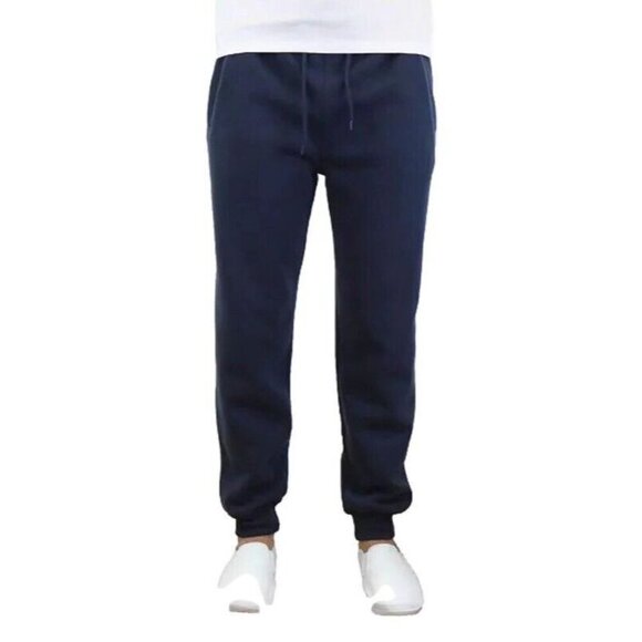 Galaxy By Harvic Fleece Jogger Pants Mens Medium Regular Fit Navy Blue - Picture 1 of 4
